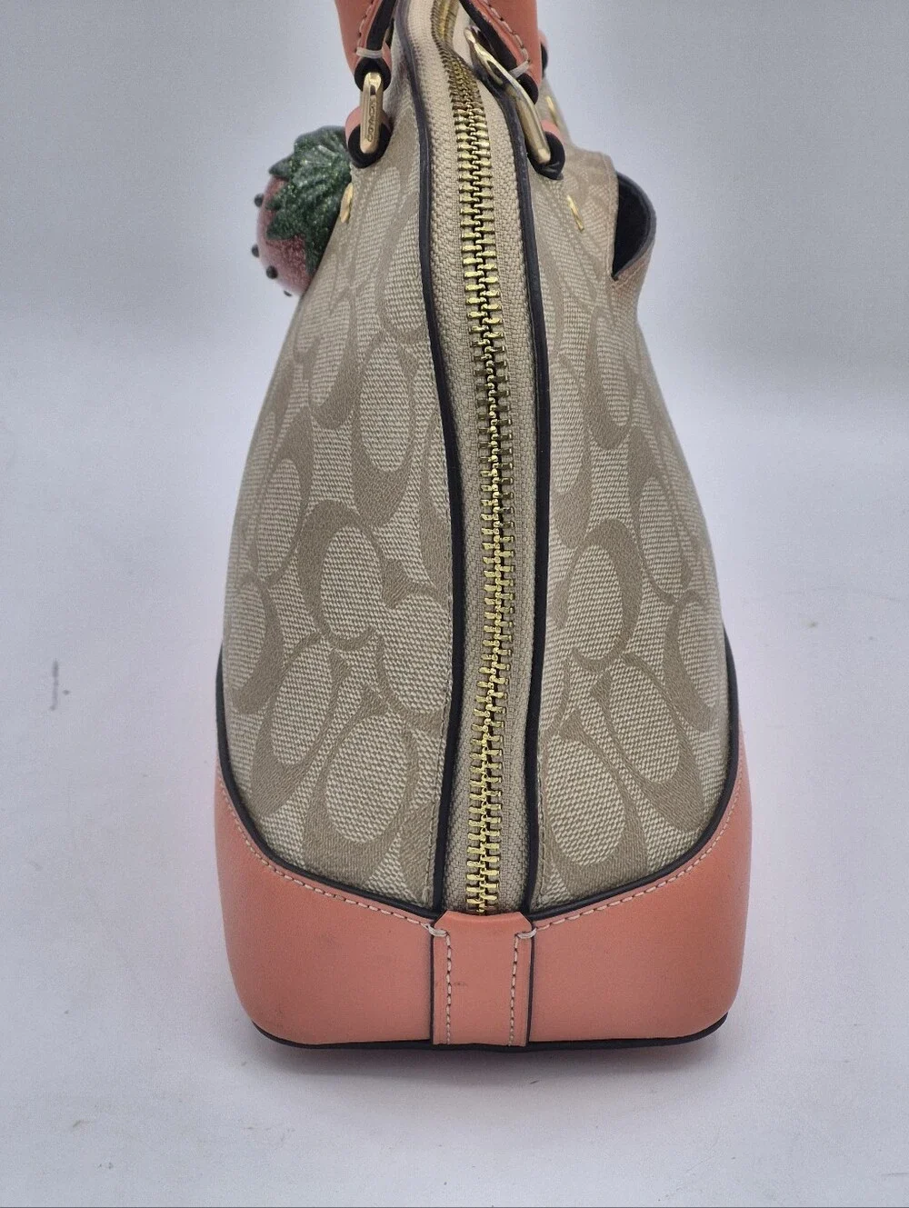 Coach Mini Sierra Satchel In Signature Canvas With 3D Stawberry - Picture 3 of 11